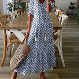 Sandra | Sukienka midi boho z frędzlami