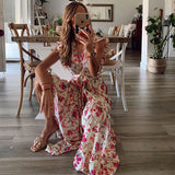 Antonina | Sukienka maxi w kwiaty z paskiem