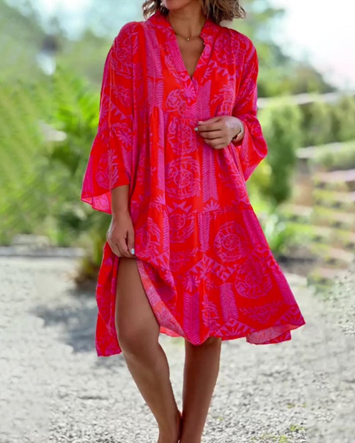 Rebeka | Sukienka midi we wzór boho