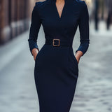 Aleksandra | Dopasowana sukienka z paskiem