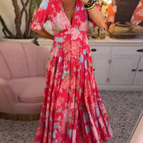 Agnieszka | Sukienka maxi w duże kwiaty
