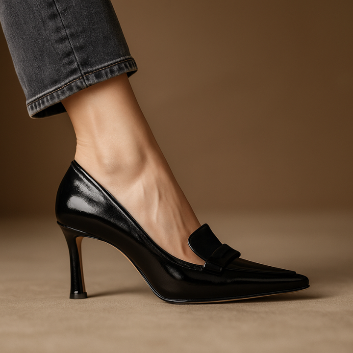 Czesława | Eleganckie szpilki w czerni i brązie