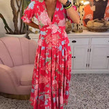 Agnieszka | Sukienka maxi w duże kwiaty