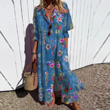 Ludwika | Sukienka maxi w pastelowe wzory