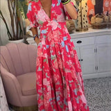 Agnieszka | Sukienka maxi w duże kwiaty