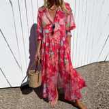 Ludwika | Sukienka maxi w pastelowe wzory