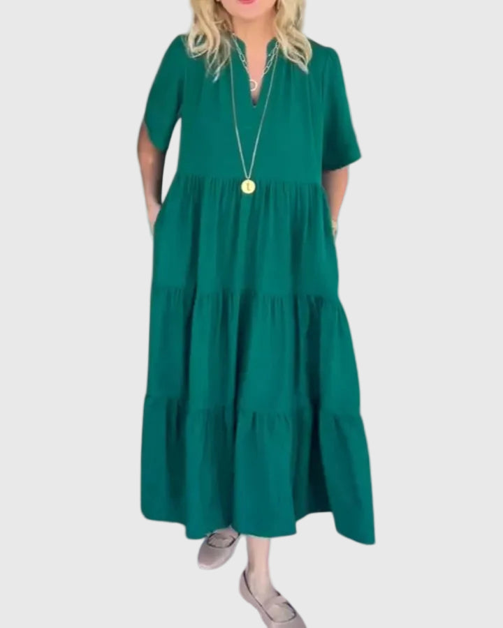 Aurelia | Elegancka sukienka maxi z kieszeniami