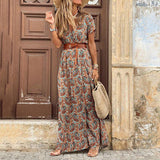 Klara | Sukienka maxi boho z paskiem