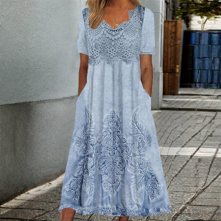 Flora | Elegancka sukienka midi w kwiaty
