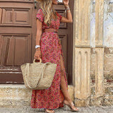 Klara | Sukienka maxi boho z paskiem
