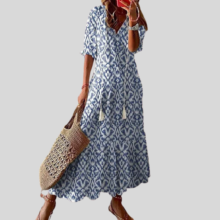 Franciszka | Sukienka maxi boho z frędzlami