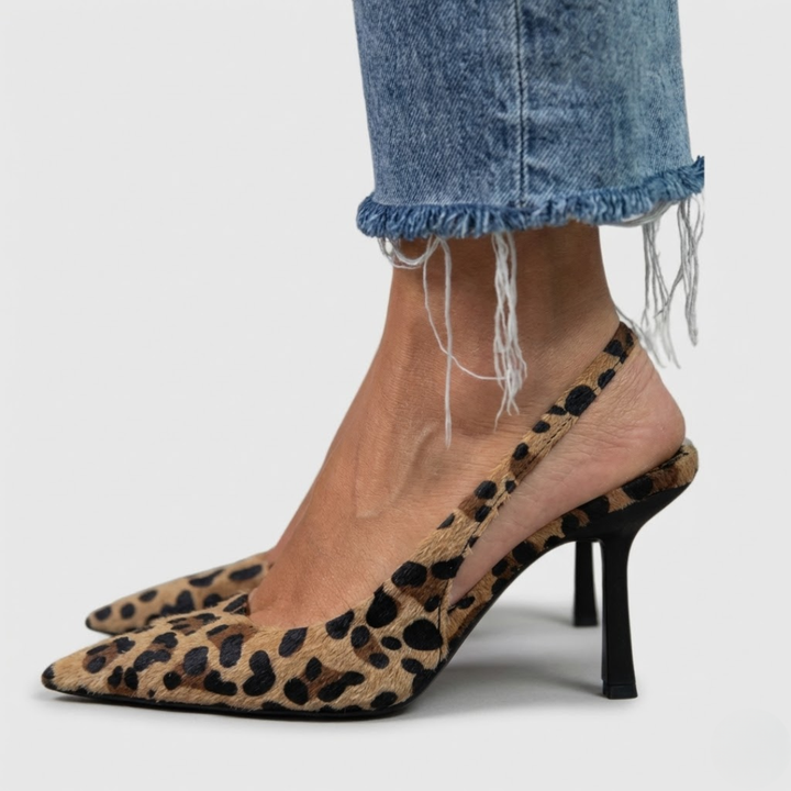 Oriana | Ortopedyczne buty na obcasie w panterkę