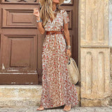 Klara | Sukienka maxi boho z paskiem