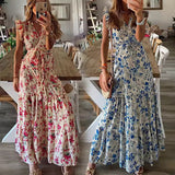 Antonina | Sukienka maxi w kwiaty z paskiem