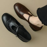 Klementyna | Eleganckie buty z paskiem w literę T