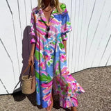 Ludwika | Sukienka maxi w pastelowe wzory