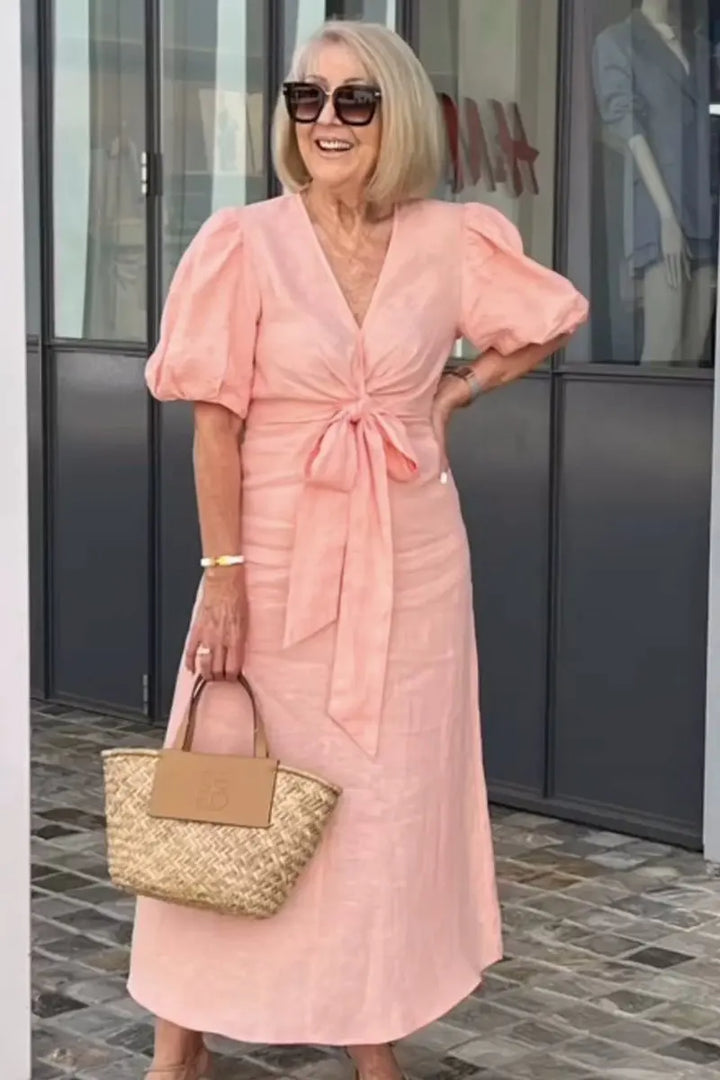 Anita | Sukienka midi z bufiastym rękawem