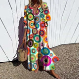 Ludwika | Sukienka maxi w pastelowe wzory