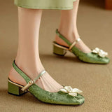 Petronela | Eleganckie buty z kwiatowym detalem