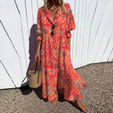 Ludwika | Sukienka maxi w pastelowe wzory