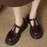 Luiza | Buty vintage z paskiem w literę T