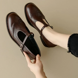 Klementyna | Eleganckie buty z paskiem w literę T