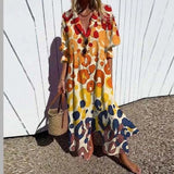 Ludwika | Sukienka maxi w pastelowe wzory