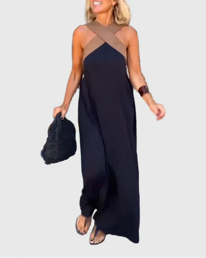Angelika | Sukienka maxi z krzyżowanym przodem