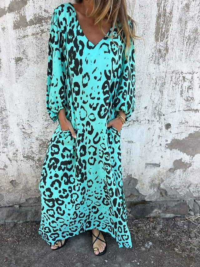Laurencja | Sukienka maxi w zwierzęcy wzór
