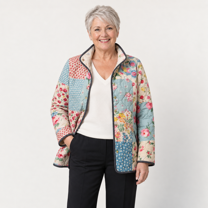 Sandra | Pikowana kurtka w pastelowy patchwork