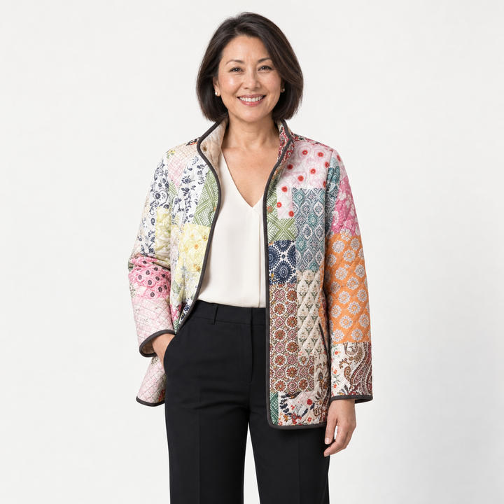 Teresa | Pikowana kurtka w kolorowy patchwork