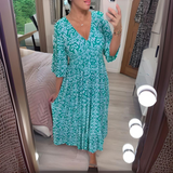 Jarmila | Sukienka maxi boho z dekoltem w serek