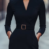 Aleksandra | Dopasowana sukienka z paskiem