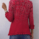 Ida | Kurtka z falbanami we wzór paisley ombre